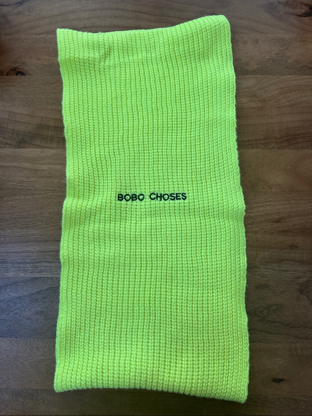 Bobo Choses Neon Yellow Ribbed Knit Scarf